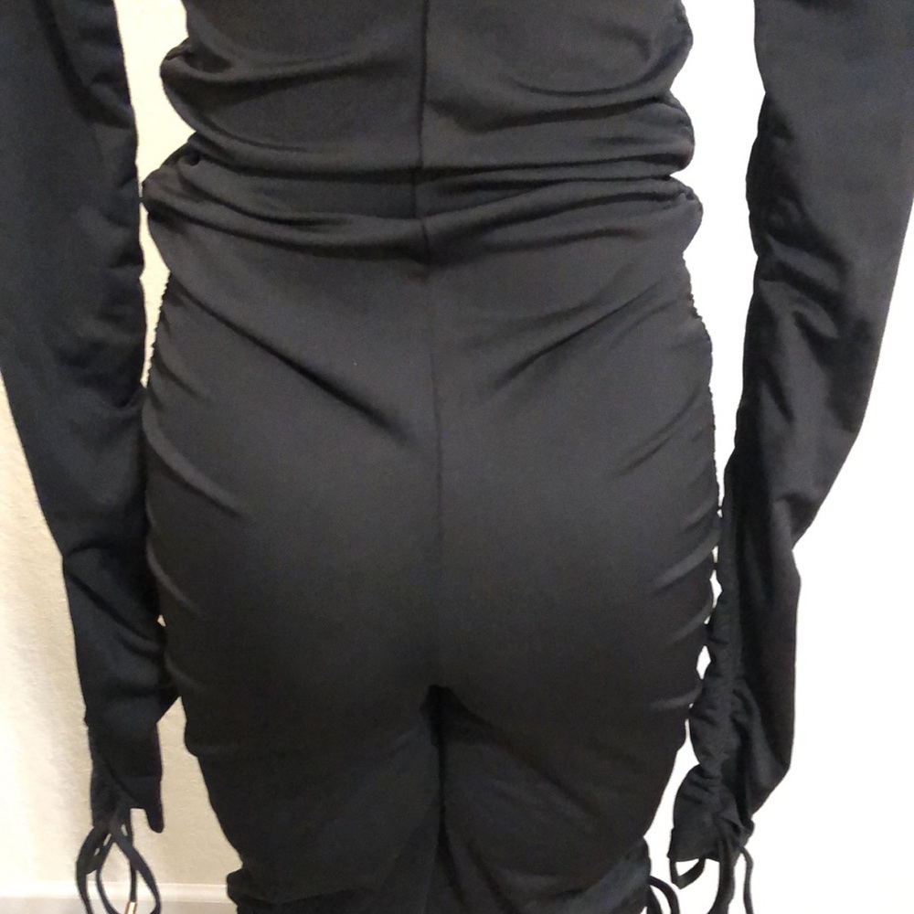 Rare London Black Drawstring Ruched Cyclistsuit - Picture 9 of 15
